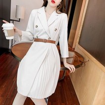 [이꾸띠] 컷리 여성 봄 가을 무지 카라넥 단추 허리 조임 포인트 깔끔한 디자인 원컬러 트랜치 코트