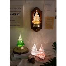 크리스마스 트리모양 투명 트리 워터볼 오르골 (소) 4type, 실버