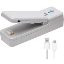 2 In 1 식품 실러 USB 충전식 가방 커터 나이프가있는 히트 실러 비닐 봉투 용 휴대용 실러 식품 보관 주방 해킹, [04] Grey-USB Chargable, 1개