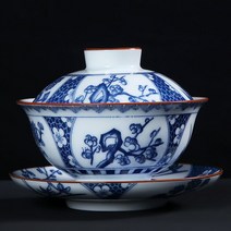 경덕진 개완 중국식 찻잔 중국찻잔 청화 차도구 홈카페 티팟, J 180ml