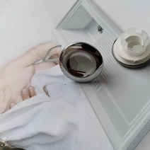 싱크 라운드 링 오버플로 예비 커버 깔끔한 크롬 트림 욕실 세라믹 세면대 액세서리, 스테인레스 스틸 더블 레이어