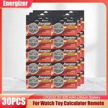 Energizer CR2032 CR 2032 DL2032 ECR2032 3V 225mAh 리튬 배터리 시계 전자 저울 장난감 원격 버튼 셀, [06] 30PCS