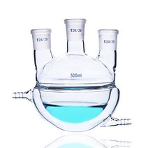 반 자켓 세 입 플라스크 500ML 화학 반응기 붕 규산염 유리 병