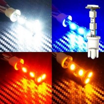 국산 LED전구 T10타입 12V 24V 5050 3칩 6발 단면, 12V레드LED레드LED