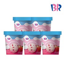 [배스킨라빈스] 프로바이오틱스 스트로베리 요거트 아이스크림 474ml 5개, 단품