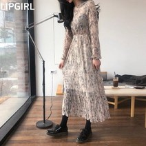 립걸마리 플라워 링클 원피스