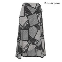 [보니스팍스(여성의류)] [보니스팍스]언발 패턴 랩 스커트-OR82SK186