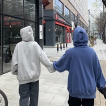 남자 오버핏 후드티 이쁜곳 기모 박시 루즈핏 커플 양기모 무지 후드 티셔츠 5컬러