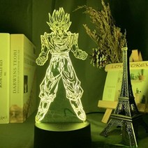 Dragon Ball Super Ultra Instinct Goku Anime Figure 3D Lamp LED Figurine Juguetes Model Statue Brinqu, 24, 16 color with remote