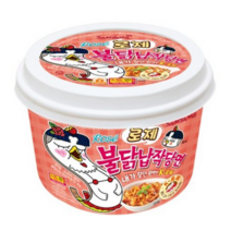 삼양 로제불닭 납작당면 큰컵 4개 K-ROSE 매콤 로제불닭납작당면