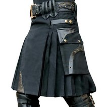 남성 봄 여름 면 스판 반바지 벤딩 팬츠 스코틀랜드 킬트 전통 스커트 금속 클래식 레트로 개성 체크 패턴