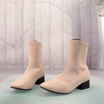 여성니트부츠 여성 겨울 워커 기모앵클 통굽 가죽 부츠 061