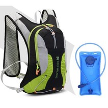 초경량 등산용 배낭 등산 트레일 러닝 백 캐리어 백팩 드레일 힙색 스포츠 트레킹 디팩 백패킹 여성, 블랙+2L식수팩