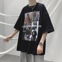 하라주쿠 스타일 반팔 티셔츠 남성 조수 브랜드 개성 패션 커플 느슨한 홍콩 스타일 슈퍼 핫 cec 모든 경기 티셔츠