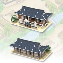 3D 입체퍼즐 건축모형 종이퍼즐 미니어쳐 기와집, 색상, 퍼즐/블럭 조각 수