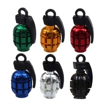 4PCS grenade shape air cap automobile dust valve Auto parts Six colors, [01] black