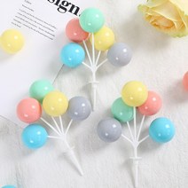 씨앤초이스 풍선 케이크픽 10세트 레인보우 파스텔 생일 기념일 케이크토퍼 홈 데코 파티용품, 파스텔x10