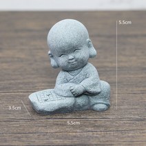 불교용품 작은 불교 승려 티베트 불교 인형 부처님 돌 동상 정원 자동차 장식 명상 홈 수족관 장식, 08 8