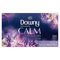 Downy 다우니 인퓨전스 캄 라벤더 바닐라빈향 섬유유연 건조기 시트 200매 4팩