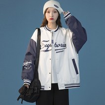 cisanny 여성 봄가을 일상복 루즈핏 야구점퍼 긴팔 아우터 자켓 S~2XL
