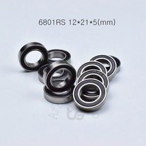베어링 10pcs 6801RS 12*21*5(mm) 크롬 철강 고무 봉인 고속 기계 장비 부품, 한개옵션0