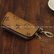 자동차키홀더 레오파드 스마트키케이스 차키지갑 열쇠고리 체크 키링, 살구꽃 + XXS