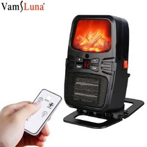 탁상용온풍기 사무실 미니 귀여운 충전식 휴대용 소형히터 무소음 500w 전기 히터 팬 팬 공기 히터 송풍기 원격 제어 정원 벽 스토브 radiato warmer, 검은색, 에게