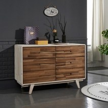 다올퍼니 북유럽풍 원목 3단 와이드 서랍장, 엔틱엔틱