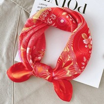 할머니스카프 디자인 인쇄 작은 사각형 여성 진짜 실크 넥 헤어 밴드 풀라 꽃 말 인쇄