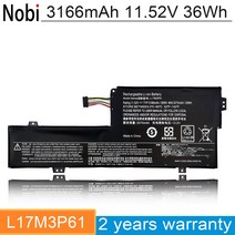 노트북배터리호환용Nobi 11.52V 36Wh L17M3P61 레노버 노트북 배터리 deaPad Yoga 330-11 Yoga 720-12IKB 5, 한개옵션0