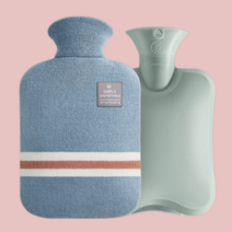 온수 온열 방한 보온 팩 핫팩 물 주머니 재사용 배 목 허리 등 어깨 찜질기, 2000ml 그린