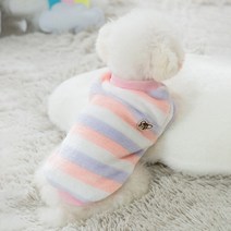 강아지 겨울 극세사 털옷 부드러운 기모 티셔츠 실내복, 핑크