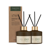 메르헨트 퍼퓸 드 디퓨저 200ml 2개 + 섬유스틱 10개 세트, 딥그린플라워