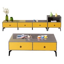 거실장 티비 다이 TV장 선반 받침대 커피 테이블 살롱 стол журнальный сто, 1.YELLOW