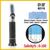 R0 굴절계 바다 염분 측정기 소금물 농도 수족관 휴대용 양식 사육 중량계 RZ118 0 ~ 100%|salinity refractometer|refractometer sali, 1개, RZ118-WHITE, CHINA