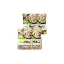 풀무원 한끼식사 영양죽 2종[삼계죽(2봉)+전복죽(2봉)] (총4봉 1봉당 1~2인분)) 식사대용 바쁜아침 아이죽 정성담아 엄마손맛 영양식 간편죽, 27개