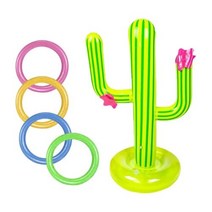 간이수영장 원터치 간이 수영장 가정용 에어풀장 야외 수영장 액세서리 풍선 선인장 링 토스, with 4ring