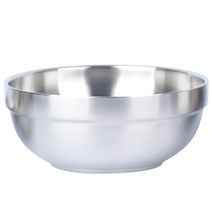 BuyGoods 이중 스텐 국그릇 탕기 식당 업소용 대접 비빔밥 갈비탕 그릇 칼국수 면그릇, 스텐 이중 탕기 12cm