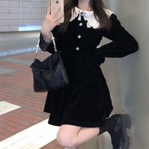타카라 터틀넥 스몰 블랙스커트 여성 봄 조임 A라인 원피스 스커트