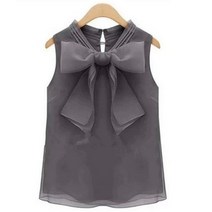 여성 Organza 쉬폰 셔츠 봄과 여름 민소매 쉬폰 나비 블라우스 셔츠
