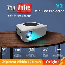 미니 빔프로젝터 캠핑 휴대용 global version y2 mini 프로젝터 led, 하얀, 영국 플러그