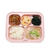 아이별프렌즈 실리콘 흡착식판 아기식판 유아 식판, 실리콘 흡착식판 핑크(뚜껑X)