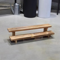 소형 화분 진열 원목 2단 계단받침대 60x14 실내정원