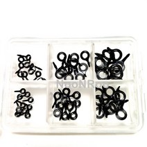 바다낚시대 민물낚시대 NooNRoo 초소형 세라믹 센터 링 낚싯대 가이드 MK 수리봉 건물 DIY 상자당 6 개 크기 60, Black  60pcs