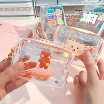 미니 캐릭터 라인 투명 동전지갑 파우치 4종 투명 필통 캐릭터필통 화장품파우치 가방 투명가방 지퍼가방