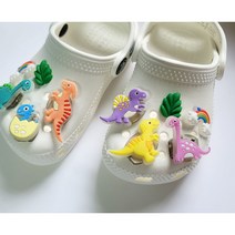 피그럽 공룡 LED 야광 지비츠 크록스 세트