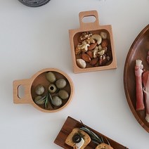 미니 손잡이 우드 종지 2 style, 원형