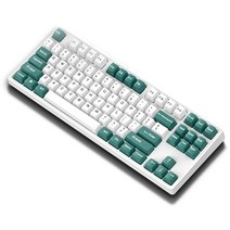 KEYXGSUL 유무선 2.4G PBT 이중사출 키캡 핫스왑 게이밍 기계식 키보드, 녹색, 청축