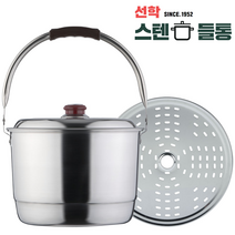 국산 선학X키트너 자체제작 정품 스텐들통 곰솥 빨래솥 6size + 사은품 증정, 들통 1호