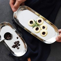 엔틱 메탈 트레이 인테리어 소품 사무용 장식 로즈골드 골드 실버, 골드-대